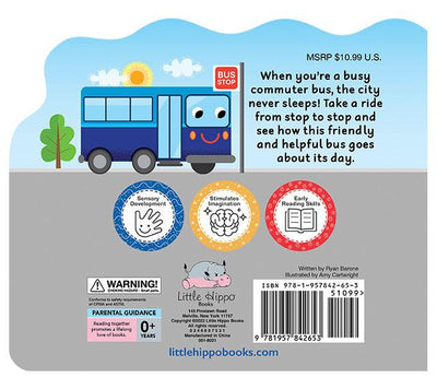 little hippo books touch and feel bustling bus shaped storybook for toddlers