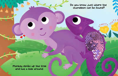 little hippo books sequins chameleon's colors for toddlers