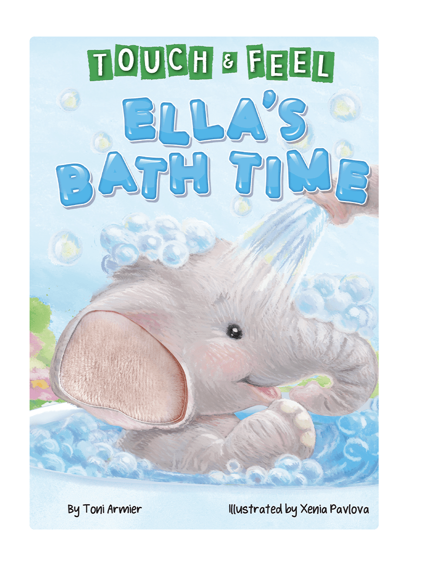 Little Hippo: Touch and Feel Ella's Bath Time Board Book Children Tactile Learning Real Photography bedtime hippo elephant zebra tiger owl bath time