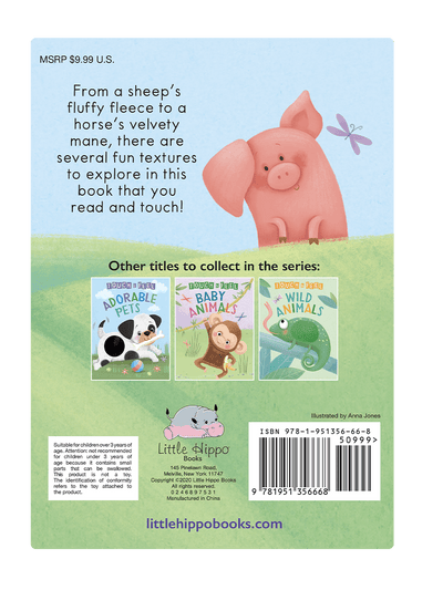 Little Hippo: Touch and Feel Farm Animals Board Book Children Tactile Learning