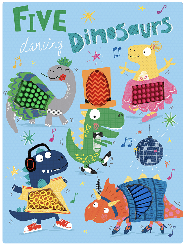 Dancing Dinos Dominoes | Ages 3-6 | Game | Barefoot Books