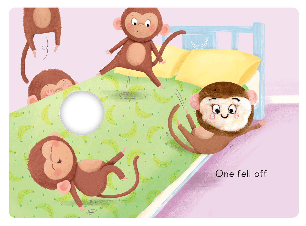 Little Hippo: Finger Puppet Animal classic Children five little monkeys sitting on the bed