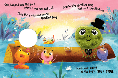 little hippo books five little speckled frogs finger puppet