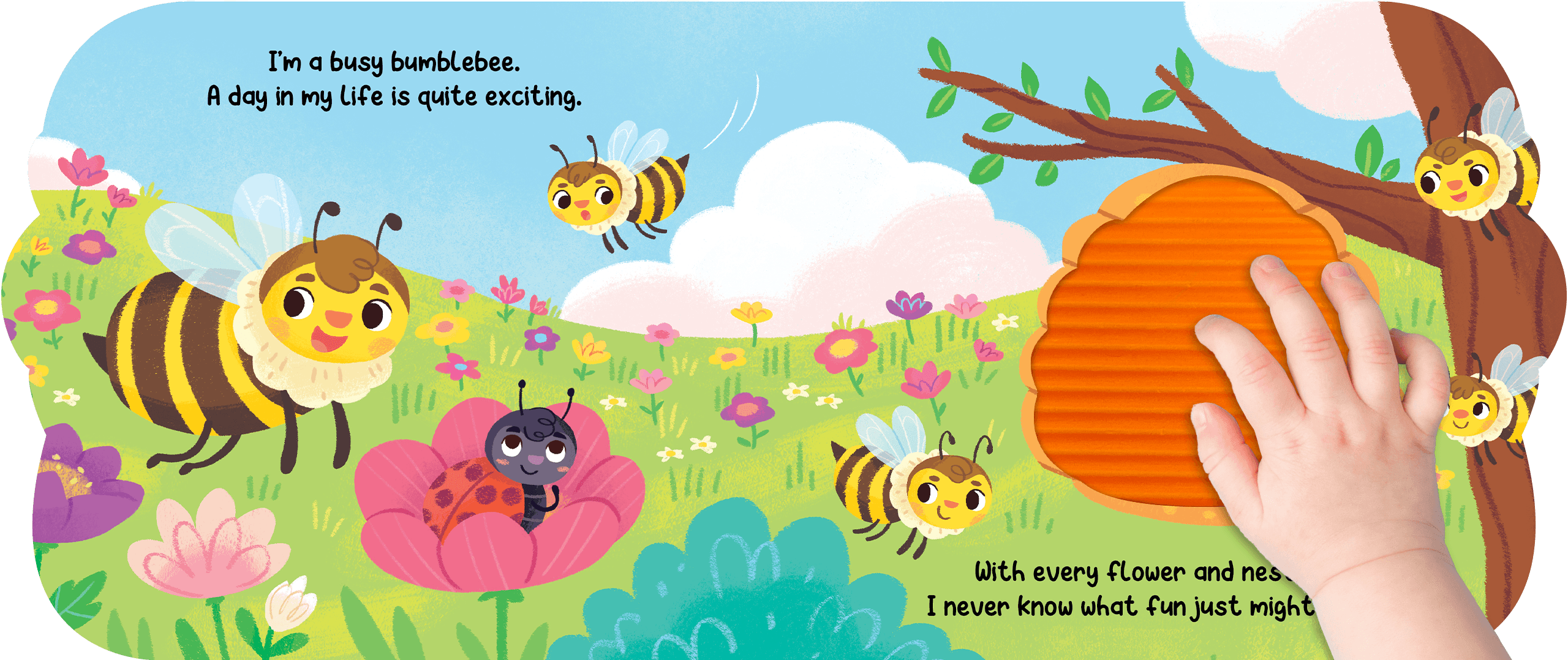 little hippo books touch and feel garden bumblebee shaped storybook for toddlers