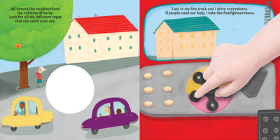 little hippo books touch and spin fidget spinner neighborhood vehicles