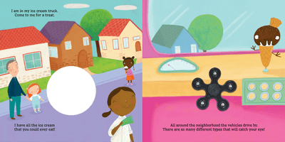 little hippo books touch and spin fidget spinner neighborhood vehicles