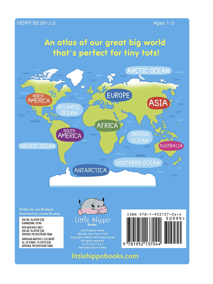 First World Atlas Little Hippo Books Children's Padded Board Book educational early learning