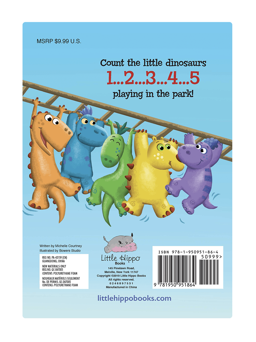 One Little Dinosaur Little Hippo Books Children's Padded Board Book Bedtime Story counting