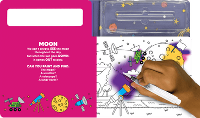 Little Hippo books Paint and Find Water Paint in Outer Space