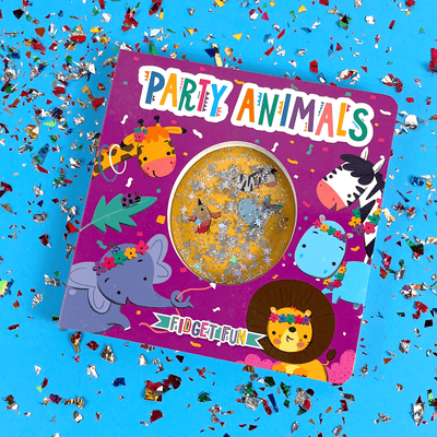 little hippo books party animals fidget fun gel confetti pouch for toddlers