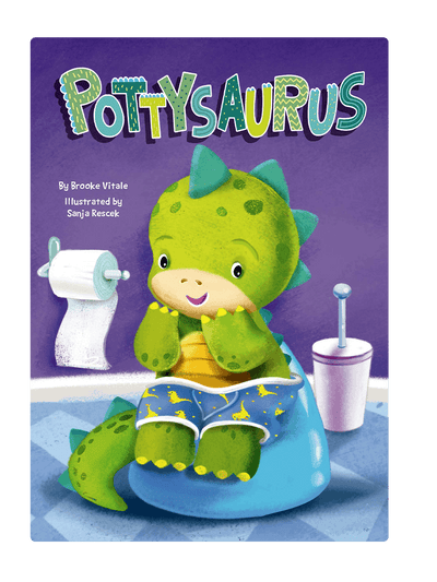 Little Hippo Books Children's Padded Board Book Bedtime Story Pottysaurus potty training learning