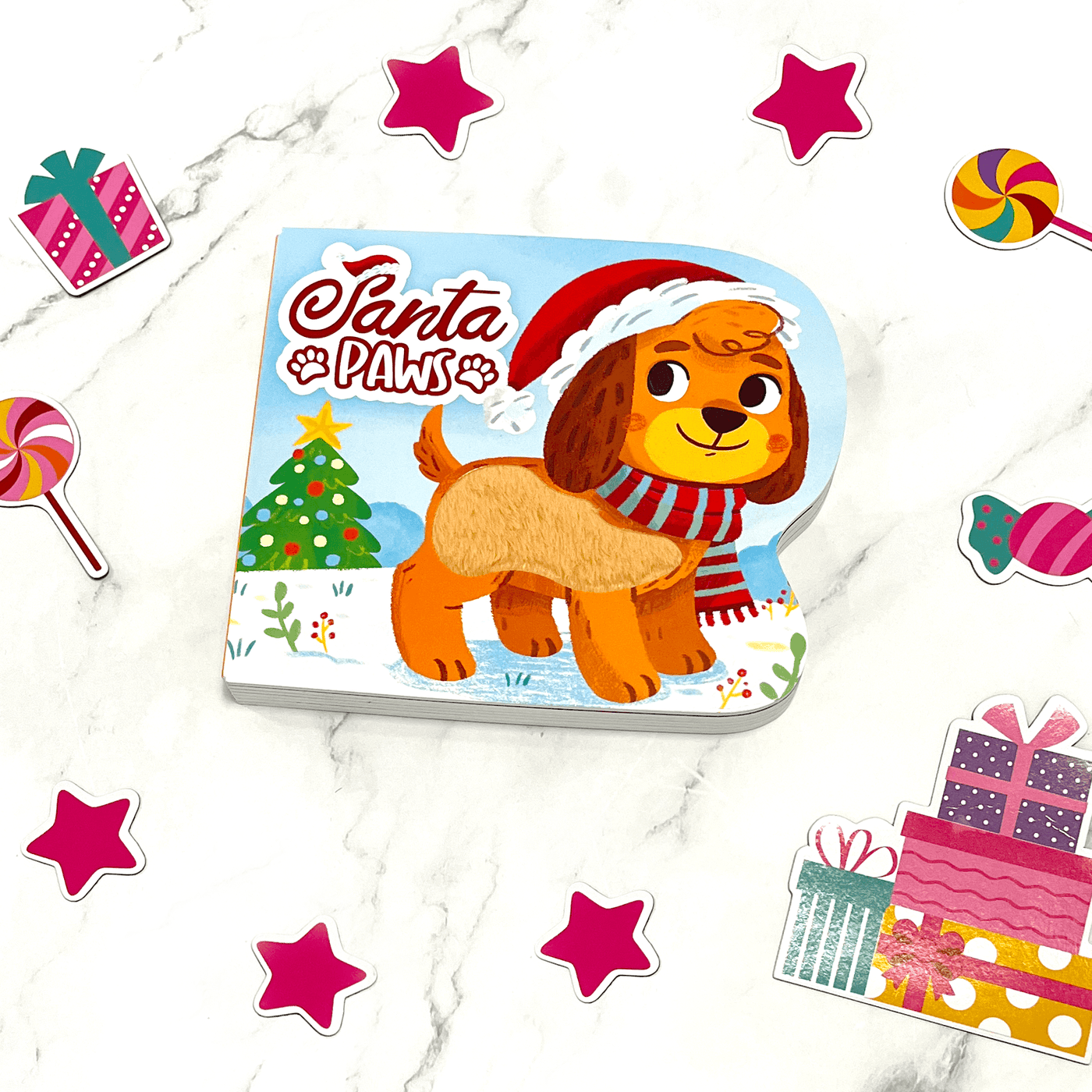 little hippo books holidat touch and feel christmas pets santa paws