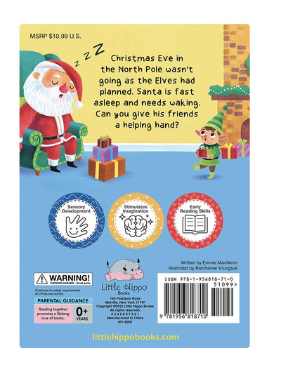 little hippo books holidat touch and feel christmas santa snores