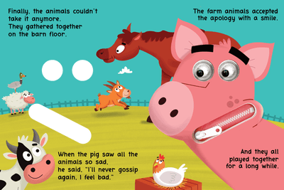 little hippo books pig who squealed zipper and googly eyes book for kids