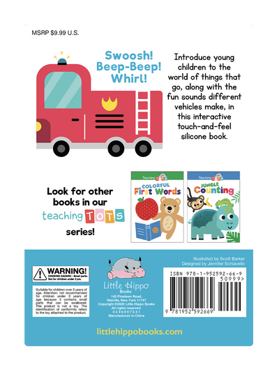 Little Hippo Books Vroom Things That Go Silicone Touch and Feel Book
