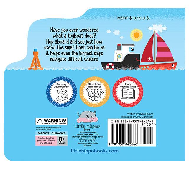 little hippo books touch and feel trusty tugboat shaped storybook for toddlers