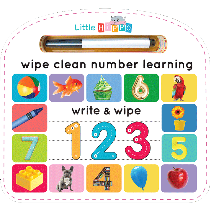 Little Hippo Books Wipe Clean Learning Numbers 123