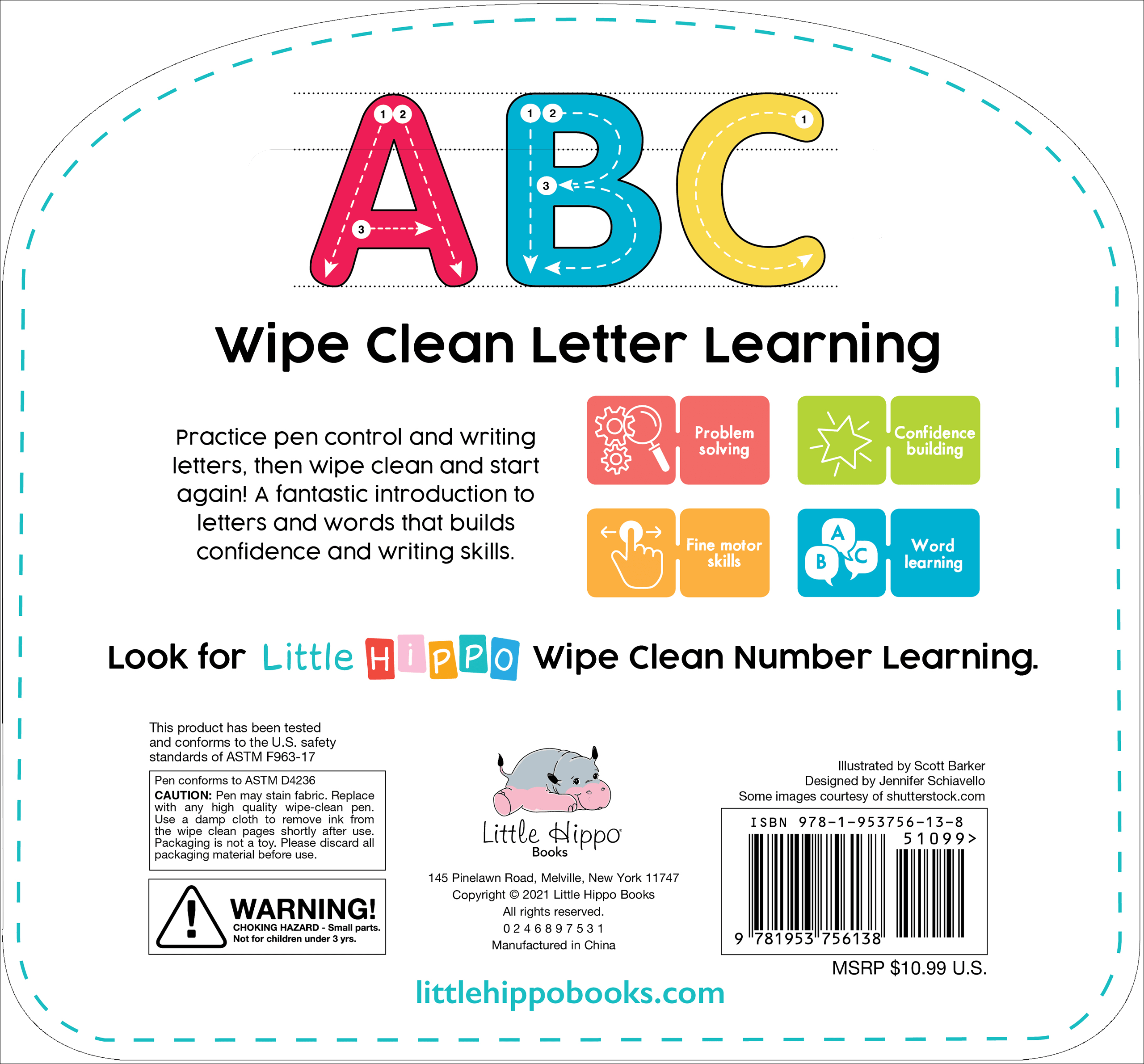 Little Hippo Books Wipe Clean Letter Learning ABC